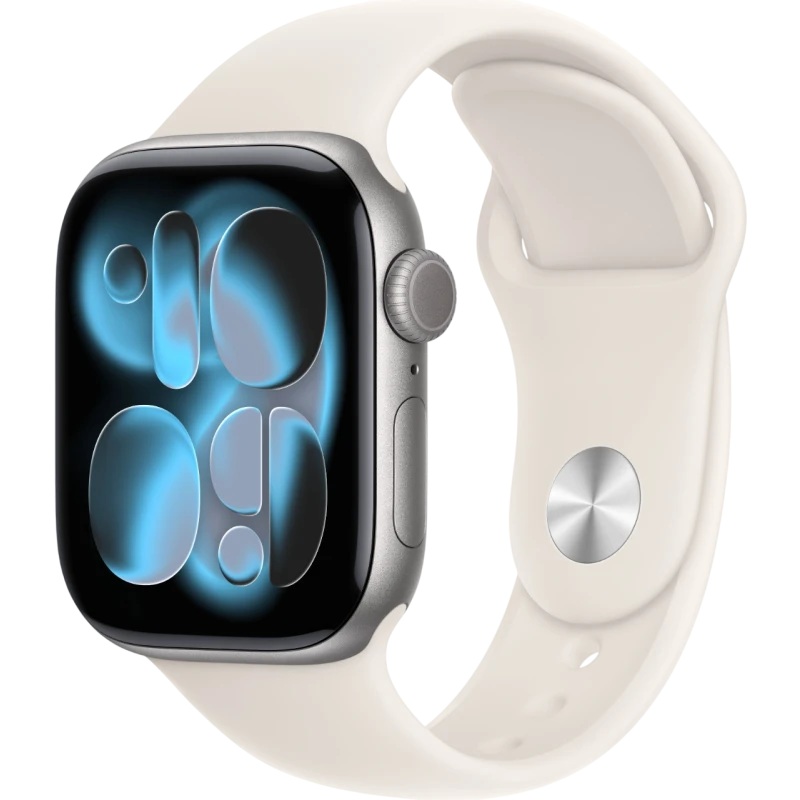 Умные часы Apple Watch Series 11 42mm Space Grey Aluminum Case with Sport Band Starlight