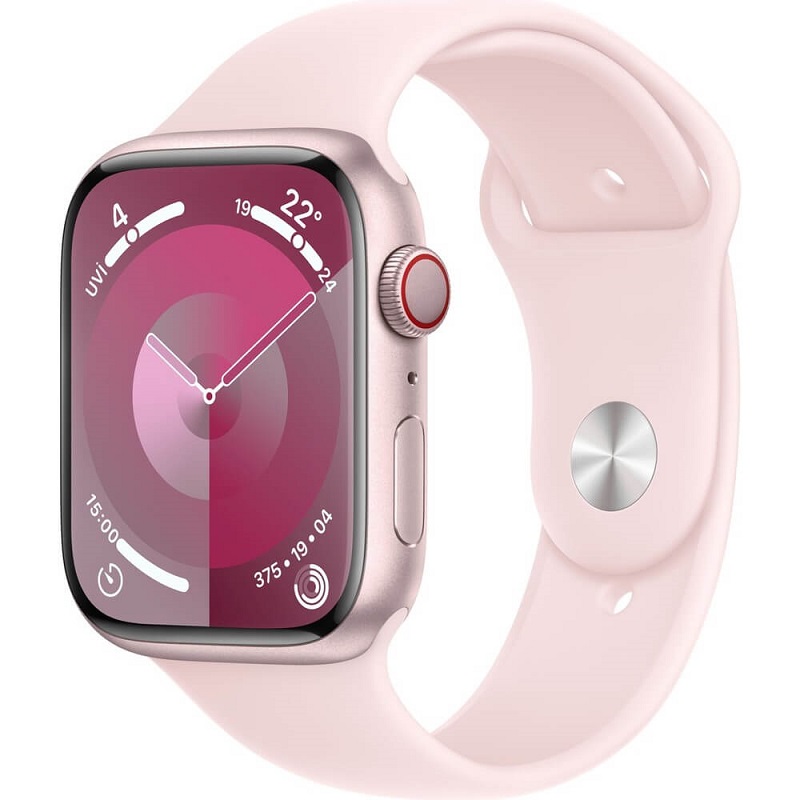Умные часы Apple Watch Series 9 45mm Aluminium with Sport Band (Розовые/Ремешок Розовый)