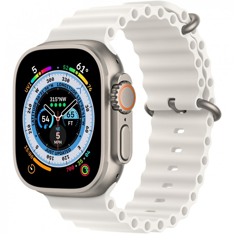 Apple Watch Ultra GPS 49mm Titanium Case (Ремешок белый)