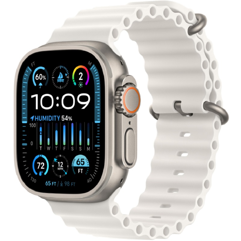 Apple Watch Ultra 2 GPS 49mm Titanium Case (Ремешок Ocean Белого цвета)
