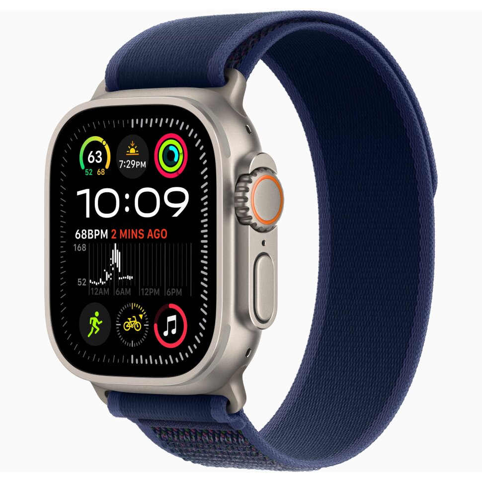 Apple Watch Ultra 2 (2024) GPS + Cellular 49mm Natural Titanium (Ремешок Trail Синего цвета)