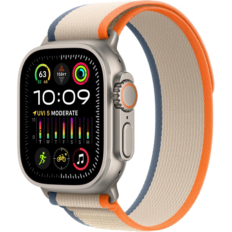 Apple Watch Ultra 2 GPS 49mm Titanium Case (Ремешок Trail цвета Оранжевый/Бежевый)