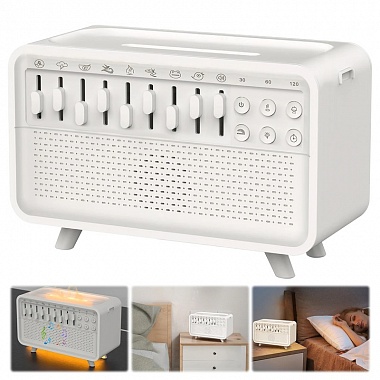 картинка Увлажнитель воздуха для дома. Аромадиффузор, ночник настольный с эффектом пламени и белым шумом, ультразвуковой, портативный с подсветкой от Дисконт "Революция цен"