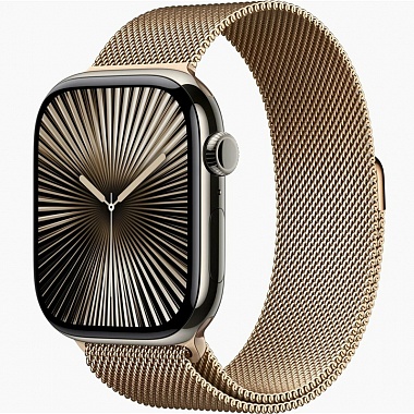 картинка Умные часы Apple Watch Series 10 46mm Gold Titanium Case with Gold Milanese Loop от Дисконт "Революция цен"