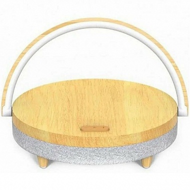 картинка Колонка с функцией беспроводной зарядки EZVALO Wireless Charger Music Lamp (LYYD01) (Под дерево) от Дисконт "Революция цен"