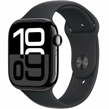 картинка Умные часы Apple Watch Series 10 46mm Aluminium Case with Sport Band (Черный глянец) от Дисконт "Революция цен"