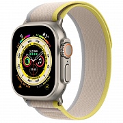 Apple Watch Ultra GPS 49mm Titanium Case (Ремешок "Походная петля" желто-бежевого цвета)